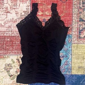 black shapewear lace undershirt